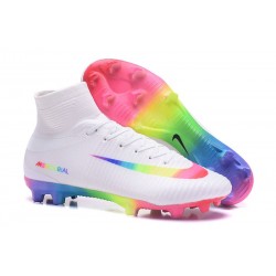 Nike Mercurial Superfly V FG Mens Firm Ground Cleats White Colorful