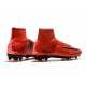 Nike Mercurial Superfly V FG Mens Firm Ground Cleats Red Black