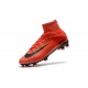 Nike Mercurial Superfly V FG Mens Firm Ground Cleats Red Black