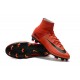 Nike Mercurial Superfly V FG Mens Firm Ground Cleats Red Black