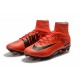 Nike Mercurial Superfly V FG Mens Firm Ground Cleats Red Black