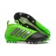Mens adidas ACE 17+ Purecontrol FG 2017 Soccer Cleats Green Black Silver