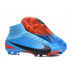 Nike Mercurial Superfly V FG Mens Firm Ground Cleats Blue Black Red