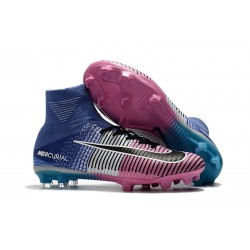 Nike Mercurial Superfly V FG Mens Firm Ground Cleats Blue Pink Black