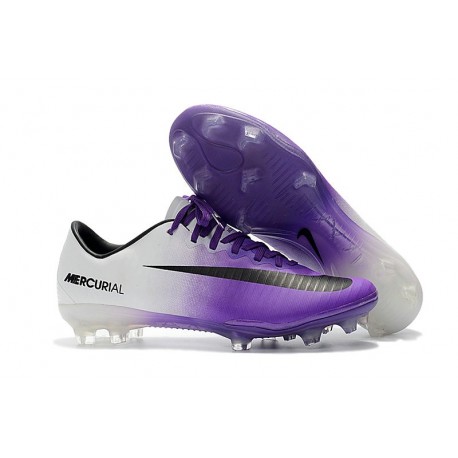 purple soccer shoes