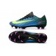 Nike New Mercurial Vapor XI FG ACC Soccer Shoes Blue Yellow