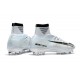 Nike Mercurial Superfly 5 CR7 FG New Football Boots White Blue Tint
