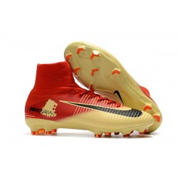 Nike Mercurial Superfly 5 FG New Football Boots Red Gold