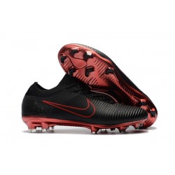 Nike Mercurial Vapor Flyknit Ultra FG Football Cleats - Black Red