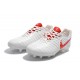 Nike Tiempo Legend VII FG Kangaroo Leather Shoes - White Red