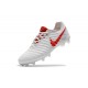 Nike Tiempo Legend VII FG Kangaroo Leather Shoes - White Red