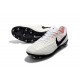Nike Tiempo Legend VII FG Kangaroo Leather Shoes - White Black