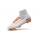 Nike High Top Mercurial Superfly V FG Soccer Cleat - White Orange