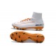 Nike High Top Mercurial Superfly V FG Soccer Cleat - White Orange