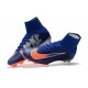 Nike High Top Mercurial Superfly V FG Soccer Cleat - Blue Orange