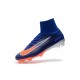Nike High Top Mercurial Superfly V FG Soccer Cleat - Blue Orange