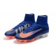 Nike High Top Mercurial Superfly V FG Soccer Cleat - Blue Orange