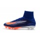 Nike High Top Mercurial Superfly V FG Soccer Cleat - Blue Orange