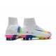 Nike High Top Mercurial Superfly V FG Soccer Cleat - White Multi-color