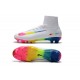 Nike High Top Mercurial Superfly V FG Soccer Cleat - White Multi-color