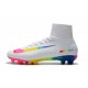 Nike High Top Mercurial Superfly V FG Soccer Cleat - White Multi-color