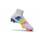Nike High Top Mercurial Superfly V FG Soccer Cleat - White Multi-color