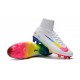 Nike High Top Mercurial Superfly V FG Soccer Cleat - White Multi-color