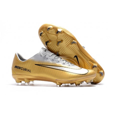 Nike Mercurial Vapor 11 FG New Football Boot - White Golden