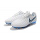Nike Tiempo Legend VII Elite FG Mens Cleats - White Grey Blue