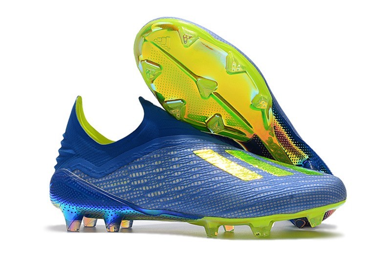 blue and yellow football cleats