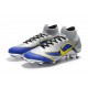 New 2018 Nike Mercurial Superfly VI Elite FG Soccer Cleats - Silver Blue