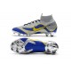 New 2018 Nike Mercurial Superfly VI Elite FG Soccer Cleats - Silver Blue