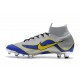 New 2018 Nike Mercurial Superfly VI Elite FG Soccer Cleats - Silver Blue