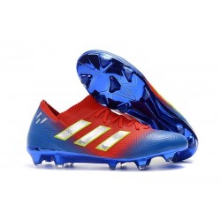 adidas Nemeziz Messi 18.1 FG Soccer Cleats - Red Blue Silver