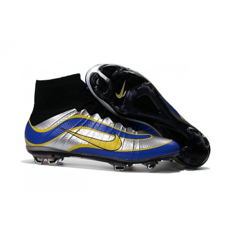 Nike 2016 Mercurial Superfly Heritage FG Cleats Silver Blue