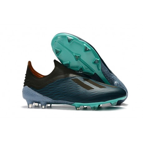 New adidas X 18+ FG Soccer Cleat - Blue Black