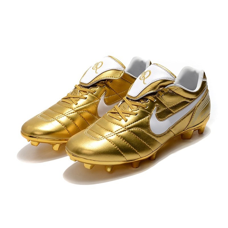 Nike Tiempo Legend 7 R10 Elite FG Firm Ground New Boots - Gold White