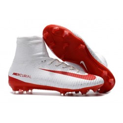 Nike C.Ronaldo Mercurial Superfly 4 FG Soccer Boot White Red