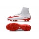 Nike C.Ronaldo Mercurial Superfly 4 FG Soccer Boot White Red