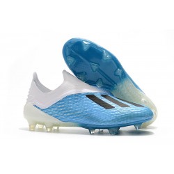 New adidas X 18+ FG Soccer Cleat - Blue White Black