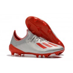 New Soccer Shoes adidas X 19.1 FG Metalic Silver Red