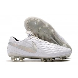 Soccer Cleats Nike Tiempo Legend VIII FG - White Silver Grey