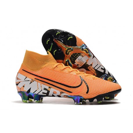 New Nike Mercurial Superfly 7 Elite FG Cleats - Orange Black White