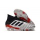 adidas New Predator 19.1 FG Mens Soccer Boots - Silver Black Red