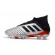 adidas New Predator 19.1 FG Mens Soccer Boots - Silver Black Red