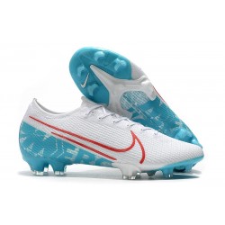 Nike Mercurial Vapor 13 Elite FG Soccer Shoes - White Blue
