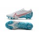 Nike Mercurial Vapor 13 Elite FG Soccer Shoes - White Blue