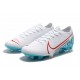 Nike Mercurial Vapor 13 Elite FG Soccer Shoes - White Blue