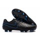 New 2016 Nike Tiempo Legend 6 FG Leather Football Cleats Black Blue